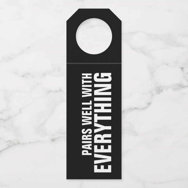 Etiqueta Para Garrafa PARES BEM COM TUDO A preto (Frente)