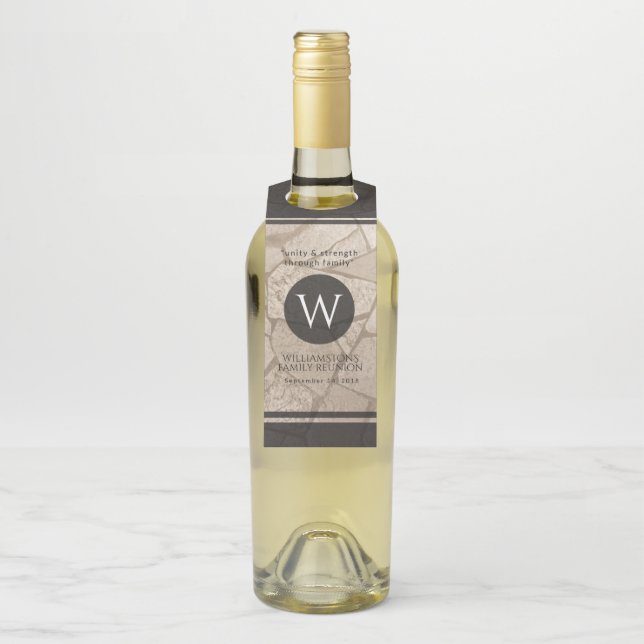 Etiqueta Para Garrafa Pedras Rachadas Toneladas De Sepia Elegante (Na garrafa)