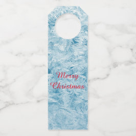 Etiqueta Para Garrafa penas abstrato azuis e flocos de neve