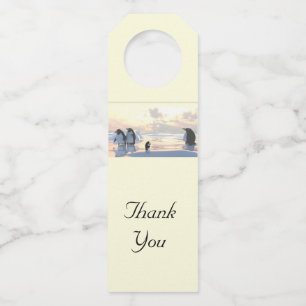 Etiqueta Para Garrafa pinguins se resfriando em um bote de gelo