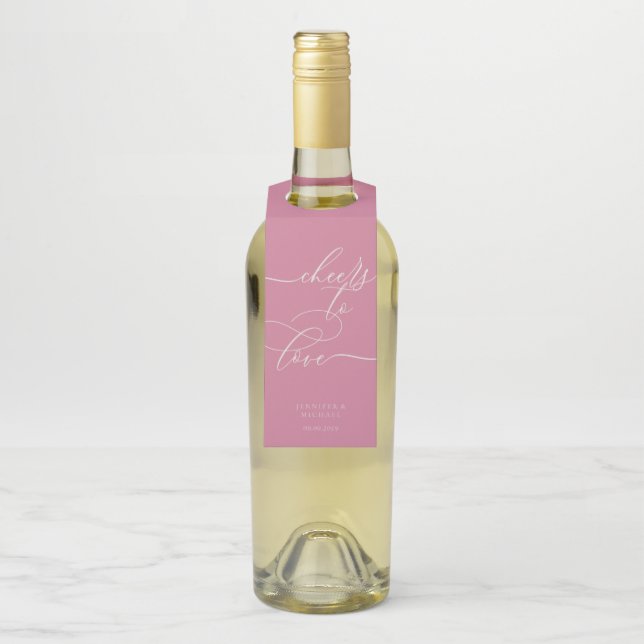 Etiqueta Para Garrafa Pink Love Signature Party Celebration (Na garrafa)