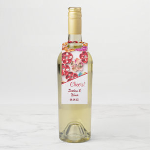 Etiqueta Para Garrafa Primavera tecido com costura manual Flores multico