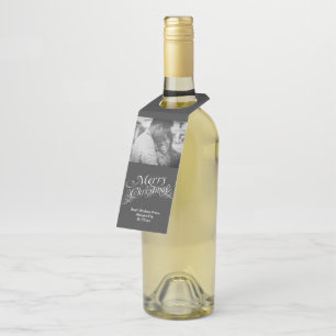 Etiqueta Para Garrafa Quadro gráfico de rolagem do Rico Feliz de Natal