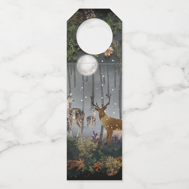 Etiqueta Para Garrafa Renas Adoráveis à Noite (Verso)