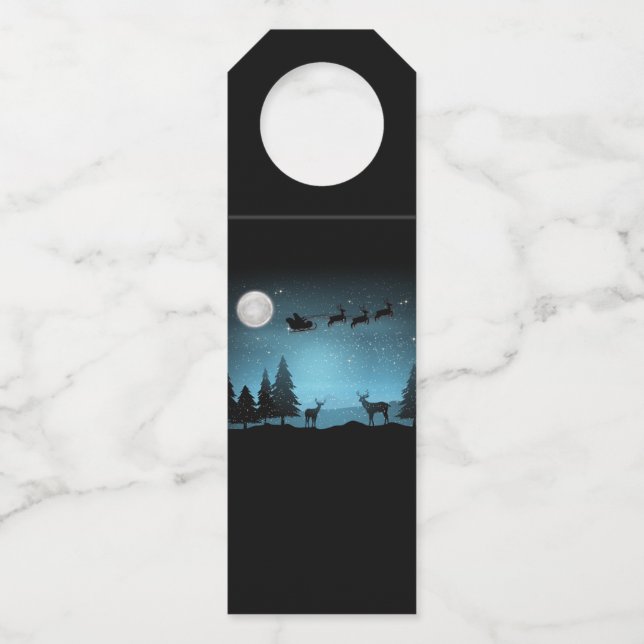 Etiqueta Para Garrafa Renas Adoráveis à Noite (Verso)