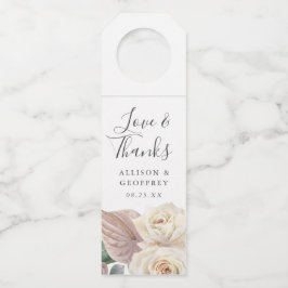 Etiqueta Para Garrafa Rosas e Orquídeas em Aquarela Casamento Personaliz