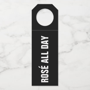 Etiqueta Para Garrafa ROSÉ ALL DAY em preto