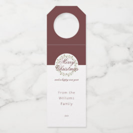 Etiqueta Para Garrafa Rua de aquarela de Natal Vermelho borgonha