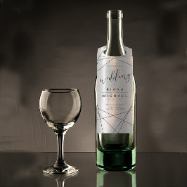 Etiqueta Para Garrafa Silver Geométrico Metálico/Black ID648