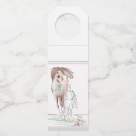 Etiqueta Para Garrafa süsses Osterbild mit Pferd und Hase, Partyzubehör