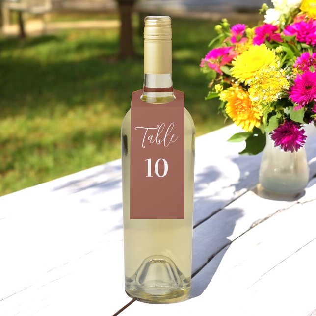 Etiqueta Para Garrafa Tabela Casada Número Terracotta Brown (Criador carregado)