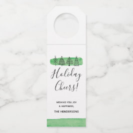 Etiqueta Para Garrafa Tag moderno da garrafa do Natal da aguarela