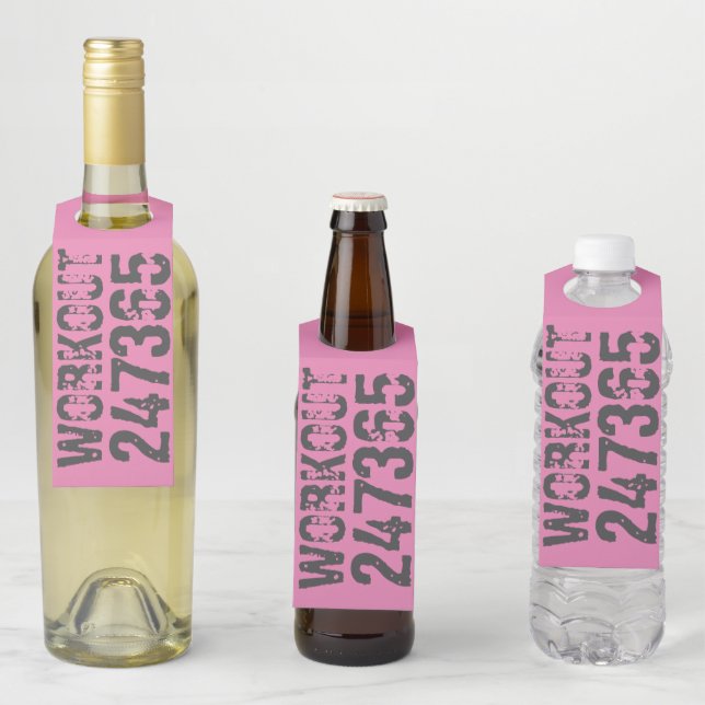 Etiqueta Para Garrafa Texto desgastado e riscado Treino 247365 rosa (In Situ)