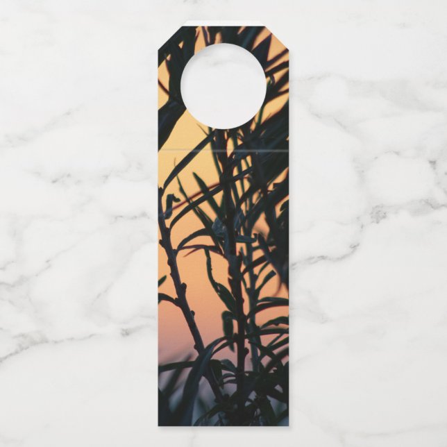 Etiqueta Para Garrafa Vegetação no pôr do sol (Frente)