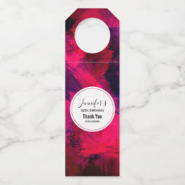 Etiqueta Para Garrafa Vermelho Escuro e Roxo Ousado e Moderno Abstrato E