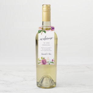 Etiqueta Para Garrafa Vibrant Bloom Wedding Welcome