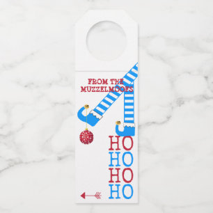 Etiqueta Para Garrafa Vinho engraçado do Natal dos pés do duende Ho Ho