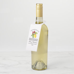 Etiqueta Para Garrafa Watercolor Lemon Homemade Limoncello Natal