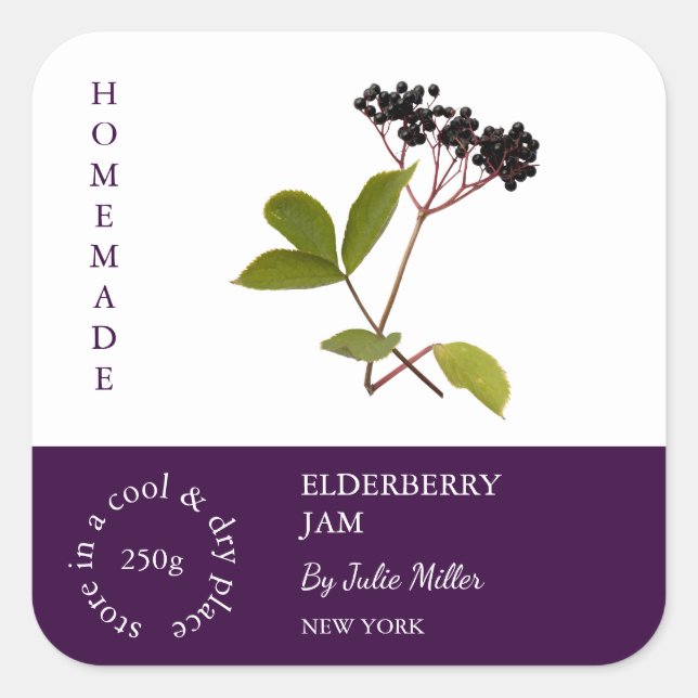 Etiqueta para Pequenas Empresas do Elderberry (Frente)