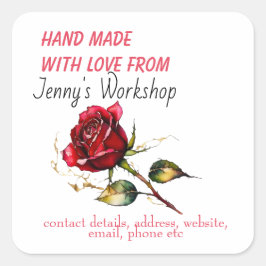 Etiqueta para pequenas empresas, feita à mão com a