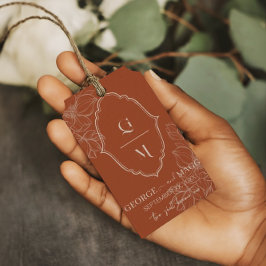 Etiqueta Para Presente 1ª Letras Noiva, Noivo Com Arte De Linha De Magnól