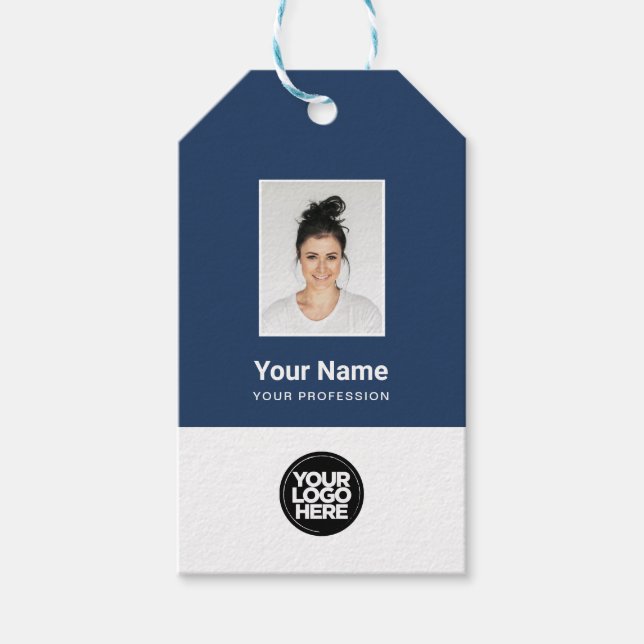 Etiqueta Para Presente 10 Foto do Funcionário Ecológico, BarCode, Logotip (Frente)