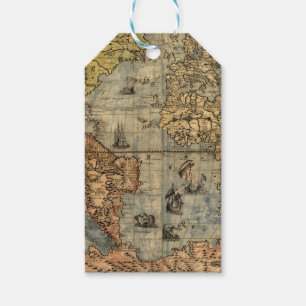 Etiqueta Para Presente 1565 Mapa Antigo do Mundo de Forlani Cartografia V