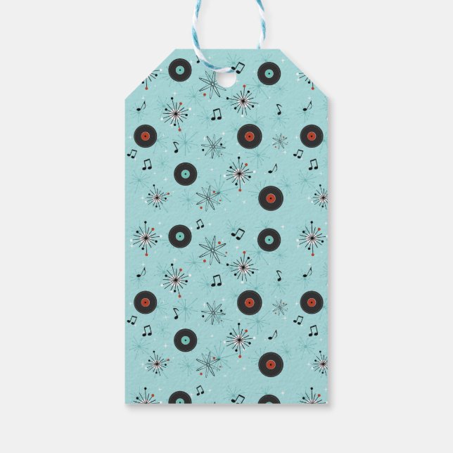 Etiqueta Para Presente 1950s Retro Music Records (Verso)