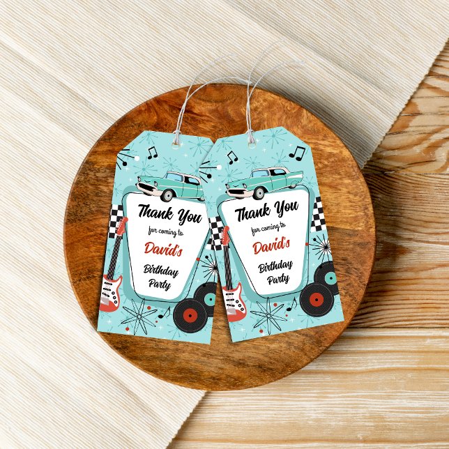 Etiqueta Para Presente 1950's Retro Party Thank You (Fifties retro personalized thank you tags
)