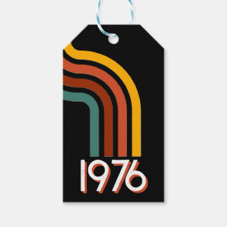 Etiqueta Para Presente 1976 Listras Retrô Aniversário de 50 anos