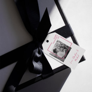 Etiqueta Para Presente 1 Foto Dia dos Namorados Moderno Vermelho e Rosa