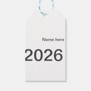 Etiqueta Para Presente 2026 2027 2028 nome título aqui ano letra negrito 