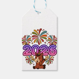 Etiqueta Para Presente 2026 Fireworks & Party Horse – Vibrant New Year Ce