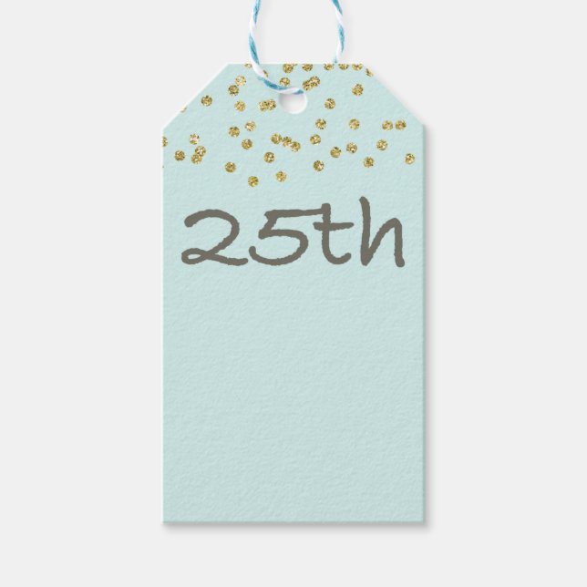 Etiqueta Para Presente 25 Birthday Confetti (Frente)