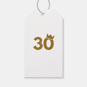 Etiqueta Para Presente 30 Coroa Dourada - Presentes aniversário de 30 ano
