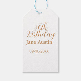 Etiqueta Para Presente 30th birthday copper brown simple stylish name dat