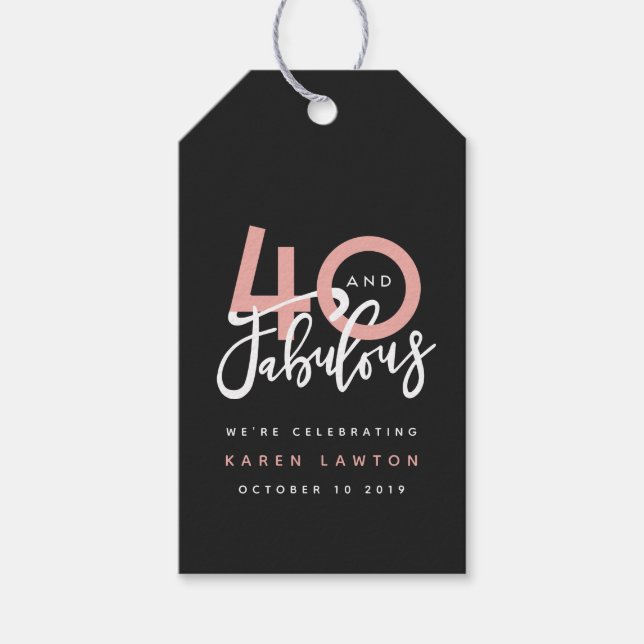 Etiqueta Para Presente 40 e etiqueta de presente fabulosa (Frente)