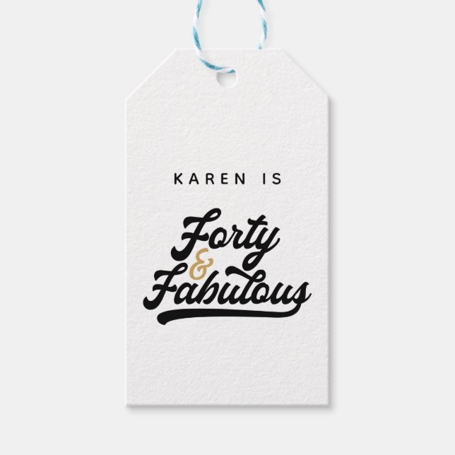 Etiqueta Para Presente 40 e festa de aniversário fabulosa (Frente)