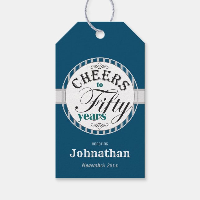 Etiqueta Para Presente 50º Aniversário Alegra a Cinquenta Anos (Frente)