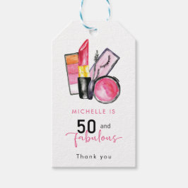 Etiqueta Para Presente 50º aniversário Cosmetics Beauty Woman 50 e Fabulo