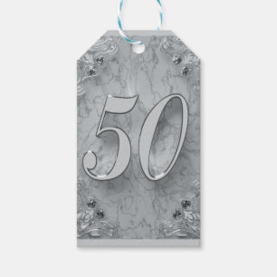 Etiqueta Para Presente 50º aniversário ou Marble Regal Silver Aniversário
