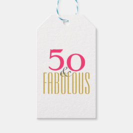 Etiqueta Para Presente 50º e Fabuloso Aniversário (ou a sua idade preferi