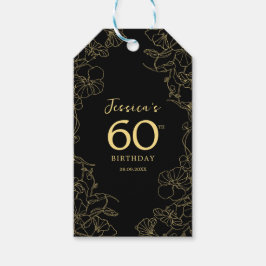 Etiqueta Para Presente 60º aniversário Dourado preto