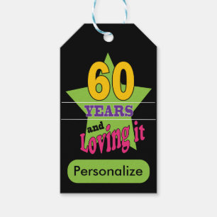Etiqueta Para Presente 60 anos e adorando - 60º aniversário