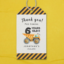 Etiqueta Para Presente 6th birthday boy construction theme
