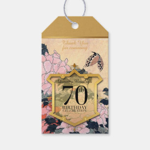 Etiqueta Para Presente 70 de Aniversário da Borboleta Agradeço ao GTag