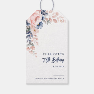 Etiqueta Para Presente 70 Floral cor-de-rosa Elegante Personalizado