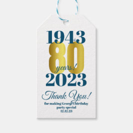 Etiqueta Para Presente 80 Birthday Obrigado