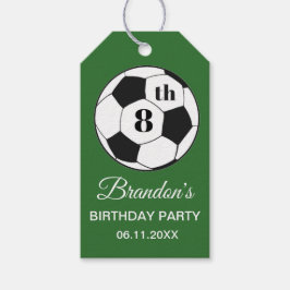 Etiqueta Para Presente 8th Birthday Party Soccer Green Boys Sports
