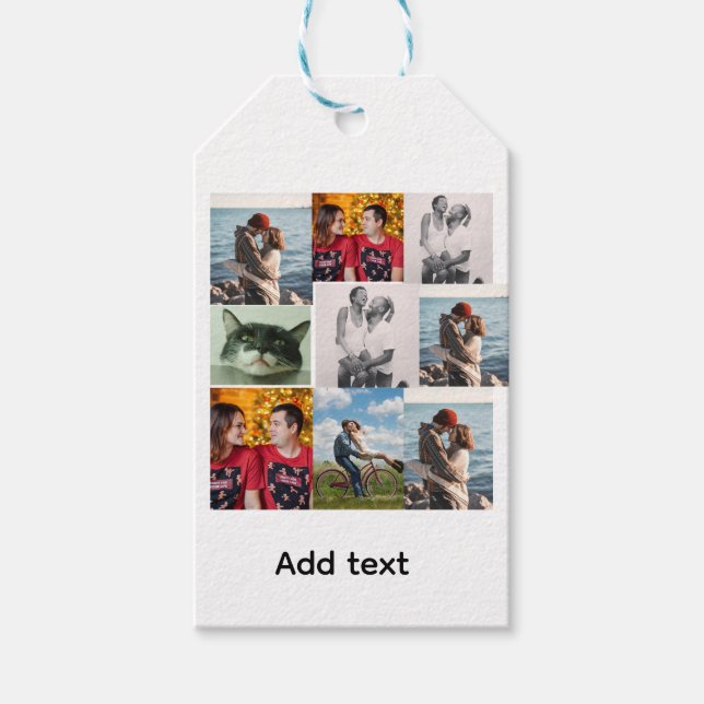 Etiqueta Para Presente 9 Photo Custom Personalized Collage (Frente)